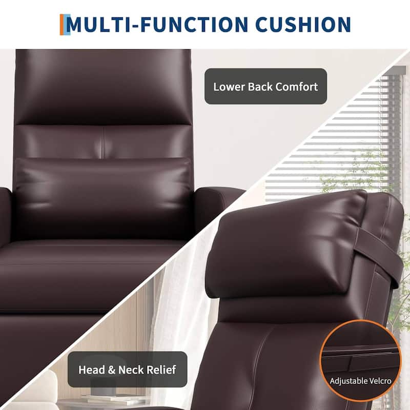 Adjustable Electric Power Recliner Chair, Single Sofa with Massage and Heat for Living Room