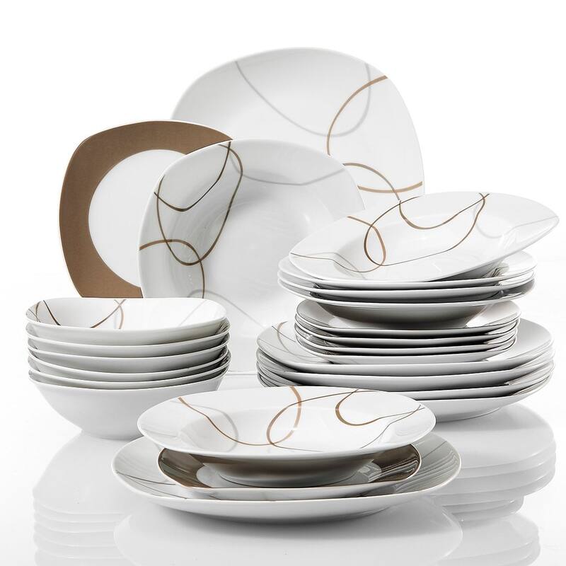 VEWEET Nikita Porcelain Dinnerware Set (Service for 6) - set of 12