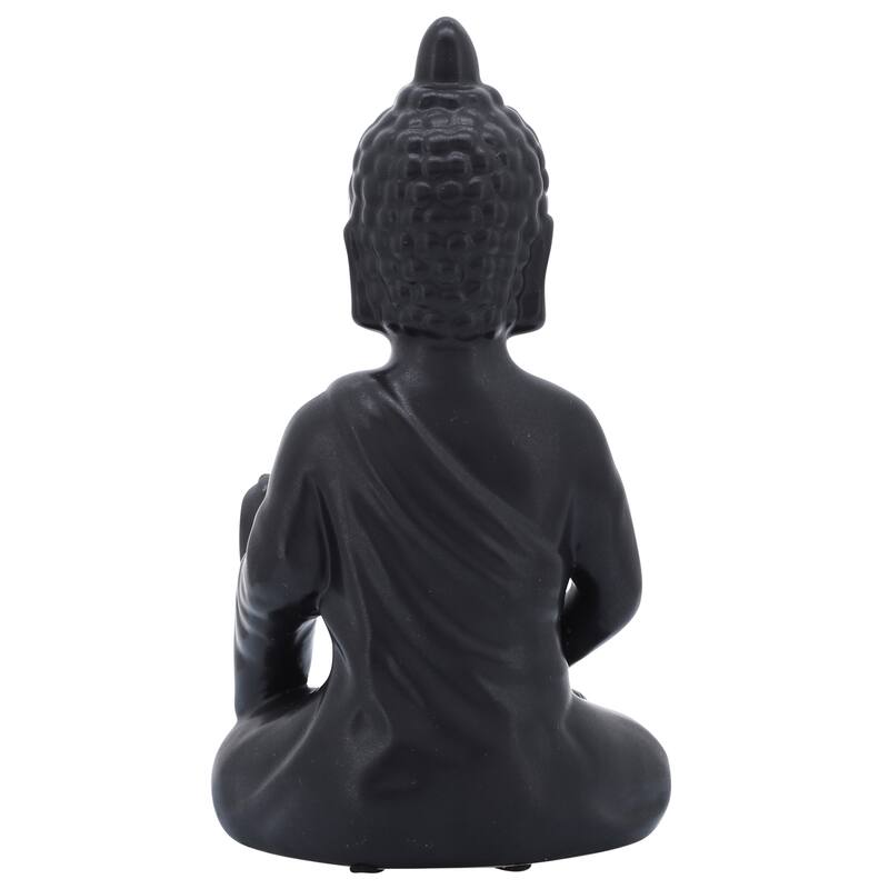 Sagebrook Home Stoneware and Ceramic Buddha Figurine - Elegant and Modern Meditative Sculpture for Home Decor