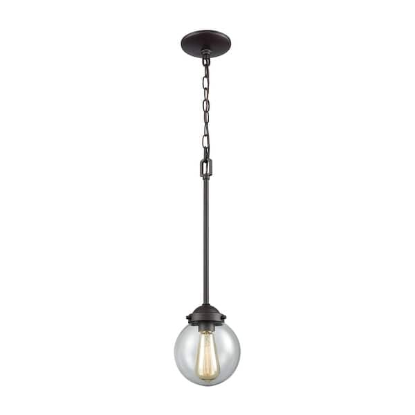 slide 2 of 2, Elk Home Beckett Oil Rubbed Bronze With Clear Glass 1 Light Pendant