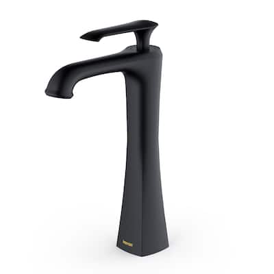 Karran Woodburn Single Hole Single Handle Vessel Bathroom Faucet with Matching Pop-Up Drain