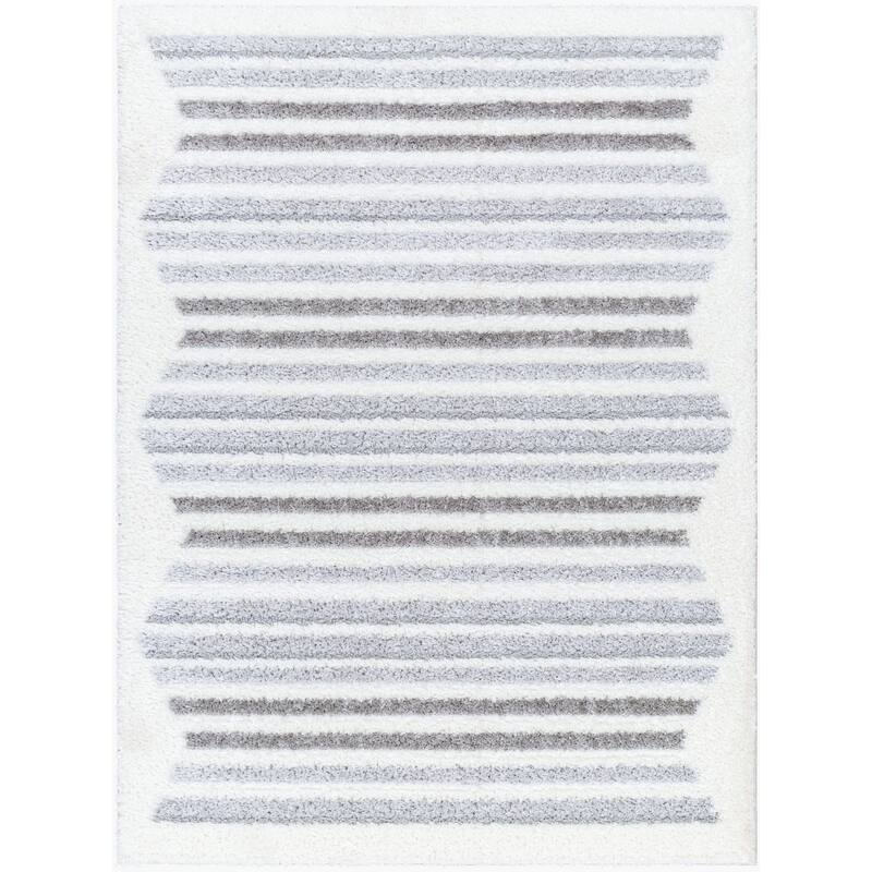 Livabliss Nomadic Striped Plush Area Rug