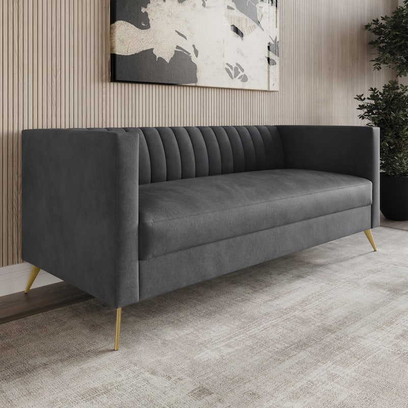 Clayfell Weiss Velvet Square Arm Chair/ Loveseat/ Sofa
