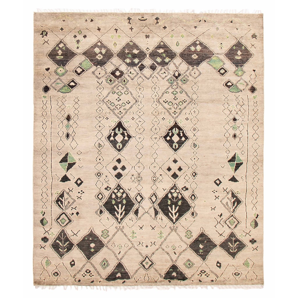 ECARPETGALLERY Hand-knotted Pak Finest Marrakesh Grey Wool Rug - 8'4 x 9'9