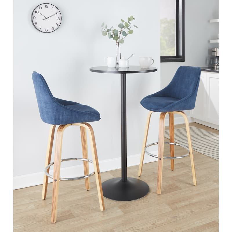 Carson Carrington Alba 30" Fixed-Height Bar Stool with Bent Wood Legs & Round Footrest (Set of 2)