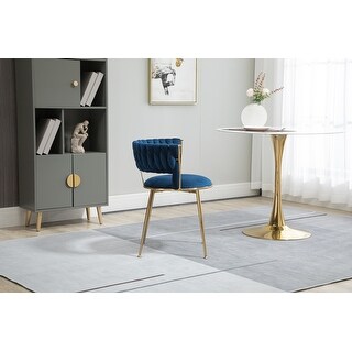 Leisure Dining Chairs with 2PC/Set, Stylish Velvet Chairs, Navy - Bed ...