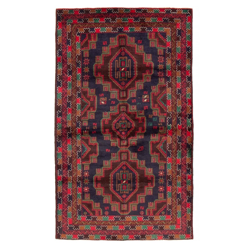 Teimani Navy Rug 3'8" x 6'4" - 3'8 x 6'4 - Dark Navy - 3'8 x 6'4