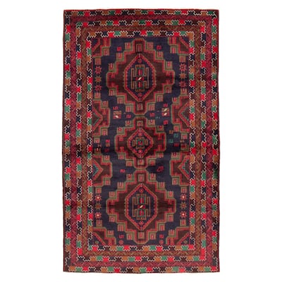 Teimani Navy Rug 3'8" x 6'4" - 3'8 x 6'4