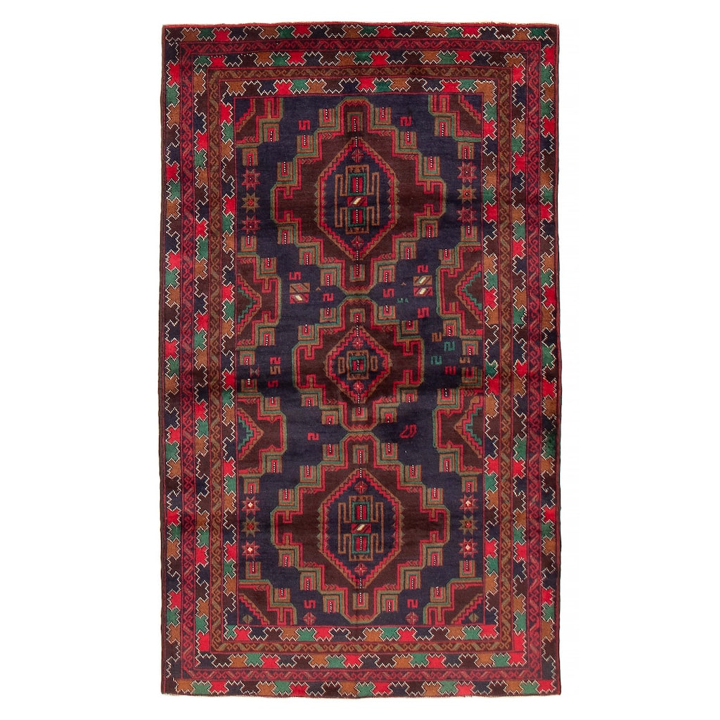 Teimani Navy Rug 3'8" x 6'4" - 3'8 x 6'4