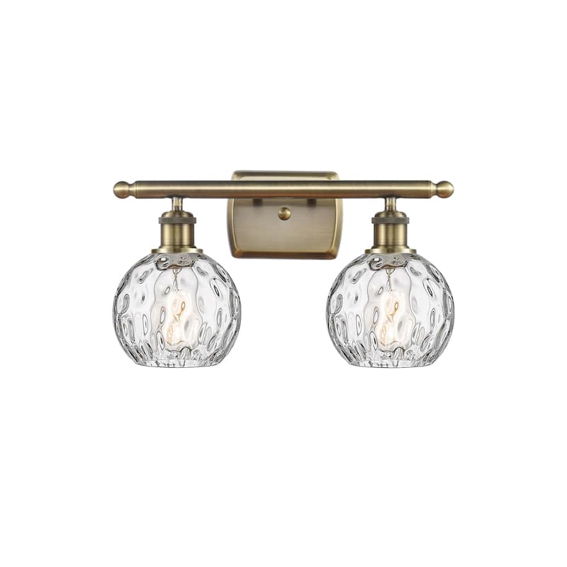 Innovations Lighting 516-2W-11-16 Athens Vanity Athens 2 Light 16" - Antique Brass / Clear Water Glass