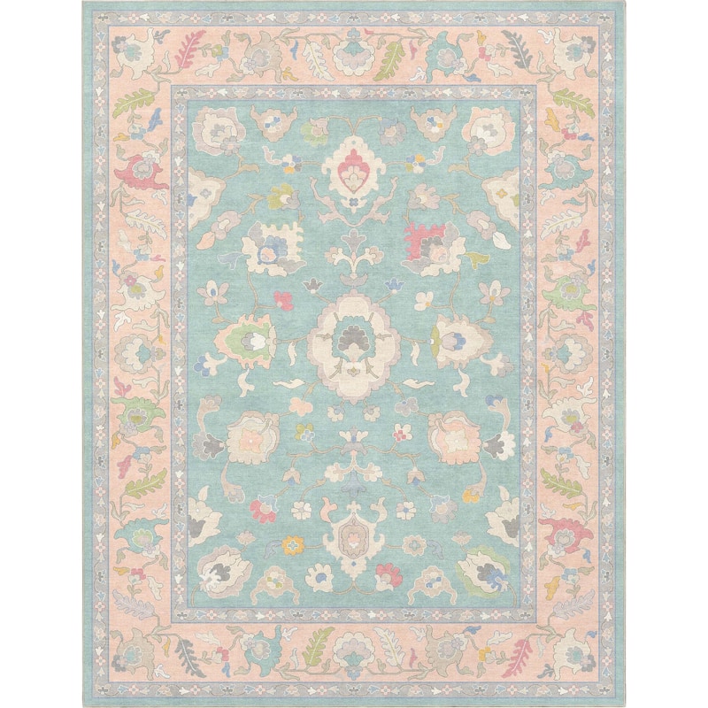Well Woven Ushak Konya Updated Traditional Pastel Flat-Weave Area Rug