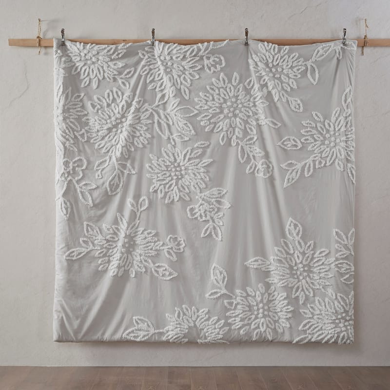 Madison Park Pansy Tufted Cotton Chenille Floral Comforter Set