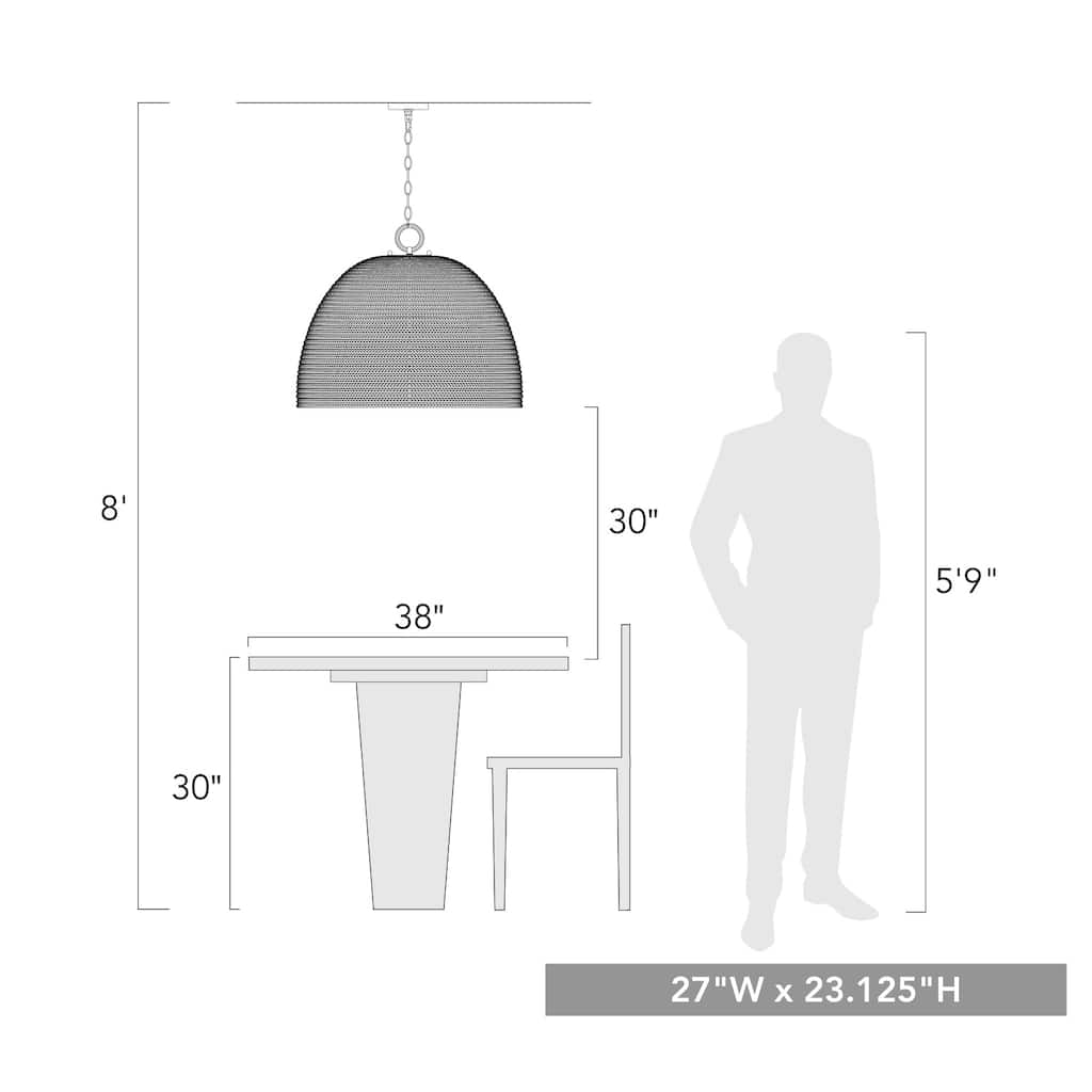 Rue 8 Light Pendant - 30x23.125"