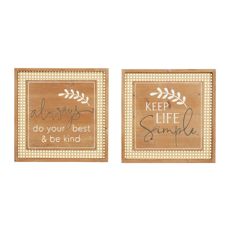 Brown Wood Farmhouse Wall decor (Set of 2)