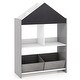 preview thumbnail 7 of 19, Playhouse Kids Bookshelf with Chalkboard and Whiteboard for 3-6 Years-Gray