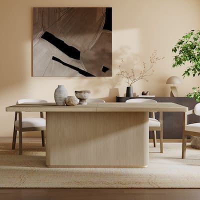 Christopher Knight Home - Brielle 84" Solid Wood Dining Table with Rectangular Pillar Design Base