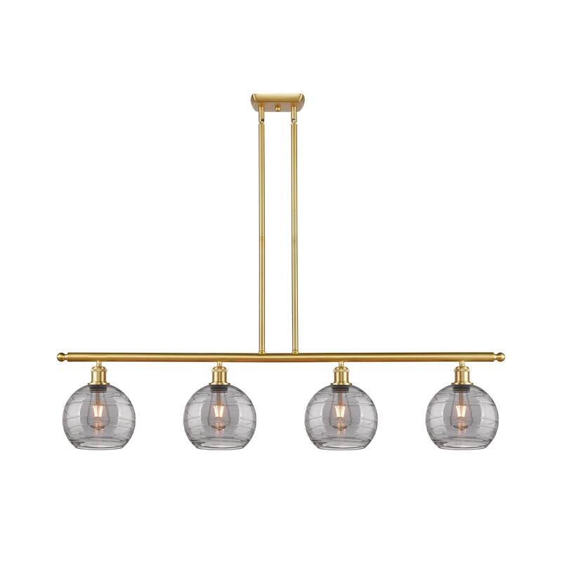 Innovations Lighting 516-4I 10 48 Athens Deco Swirl Chandelier Athens - Satin Gold / Light Smoke Deco Swirl