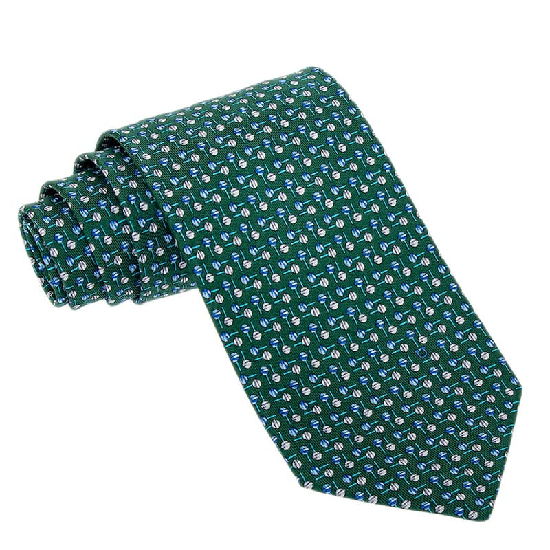 Ferragamo Lollipop Print Silk Tie - Green