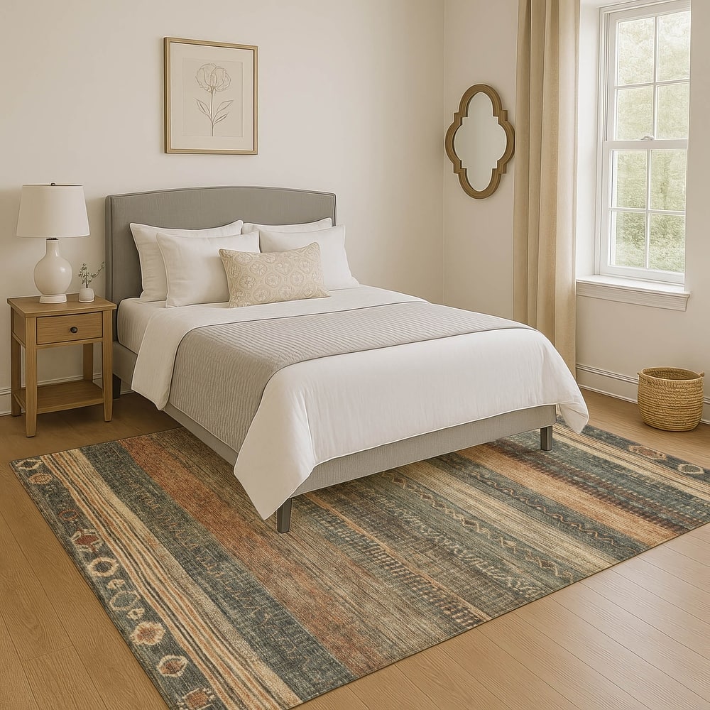 Premium Washable Super Soft Global Stripes Mayfield Rug