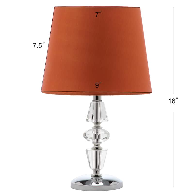 SAFAVIEH Lighting Milissa 15-inch Grey Shade Tiered Crystal Table Lamp (Set of 2) - 9"x9"x16" - 9Wx9Dx16H