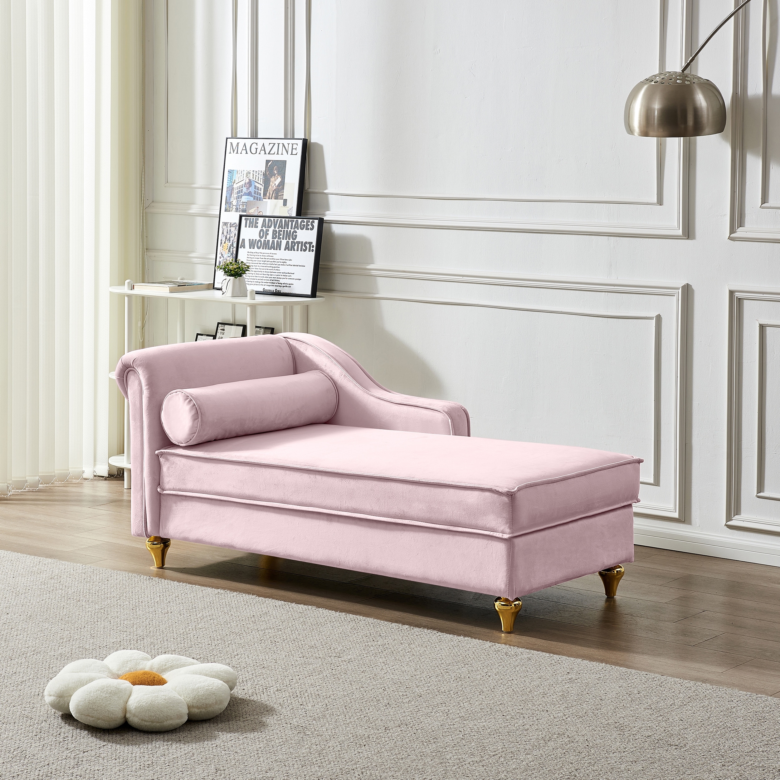 Blush pink chaise outlet
