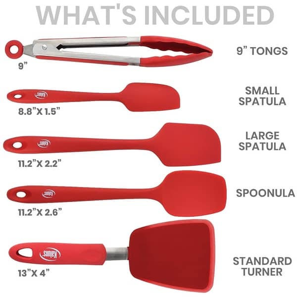 Sur La Table Flex-Core Mini Spatula and Spatula Spoon, Set of 2, Red