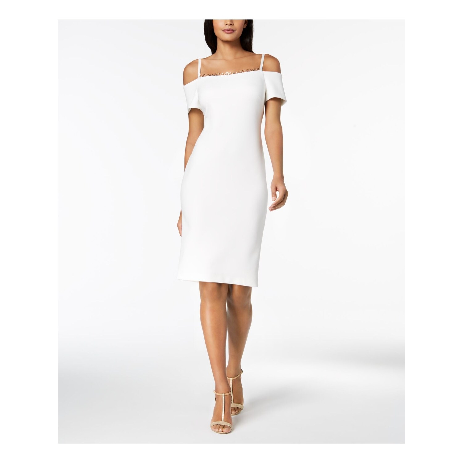 calvin klein white scuba dress