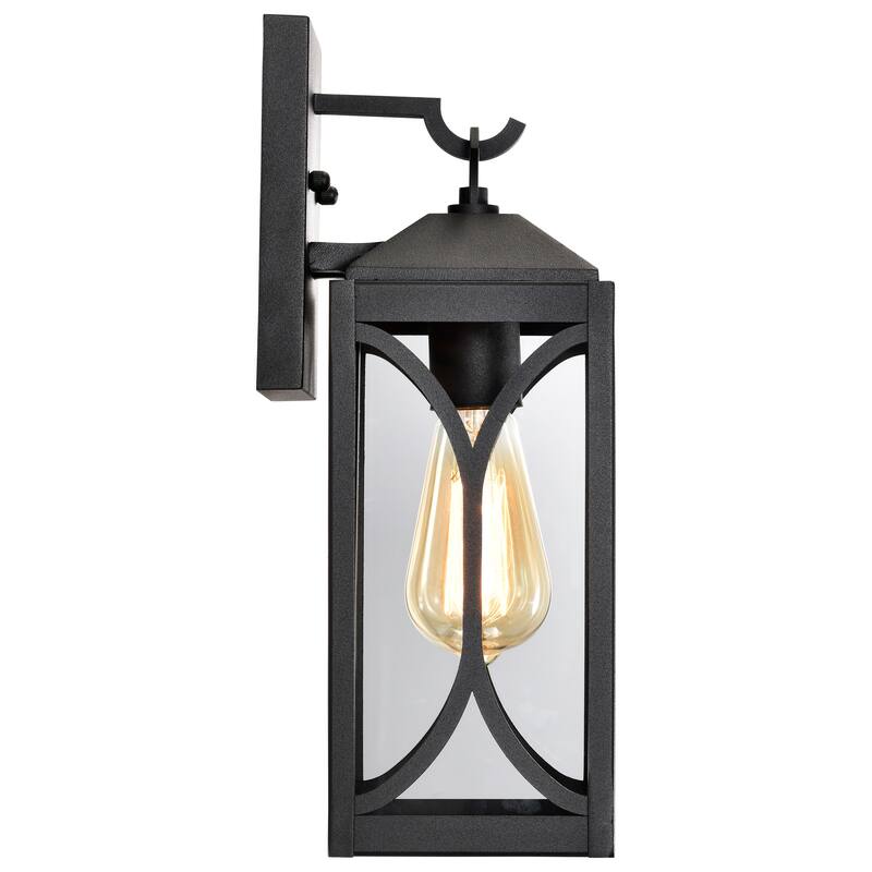 Oaklyn 1 Light Small Wall Lantern Matte Black with Clear Glass
