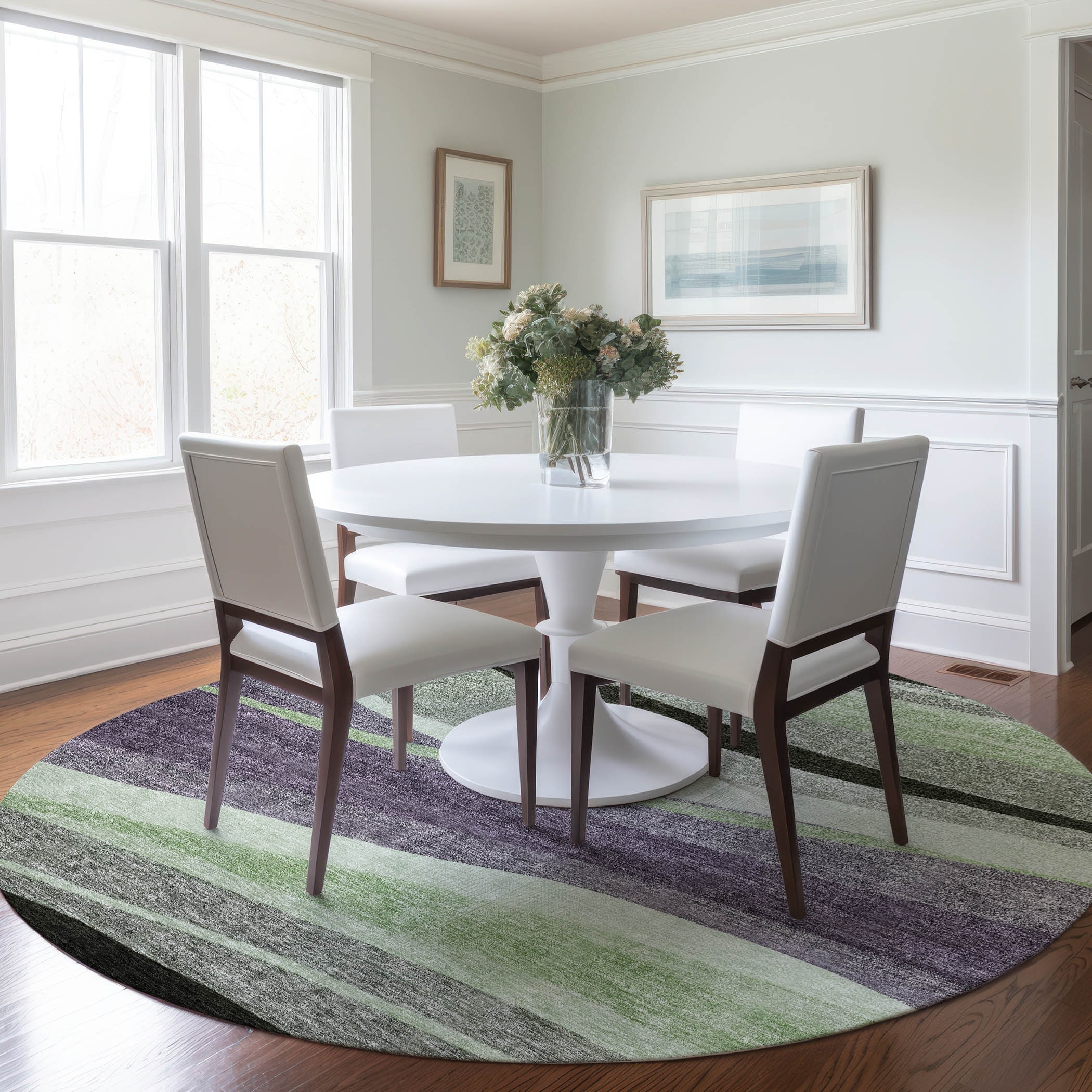 Machine Washable Indoor/ Outdoor Contemporary Deco Chantille Rug