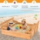 preview thumbnail 3 of 8, Gymax Kids Large Wooden Sandbox Outdoor Cedar Sandpit with 2 Bench