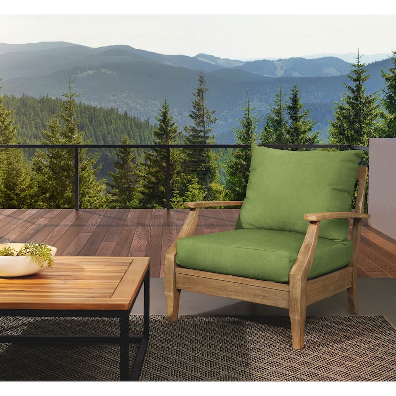 Sorra Home Sunbrella Outdoor Knife Edge Deep Seating Pillow and Cushion Set - 23 in W x 27 in D x 5 in H - Cilantro