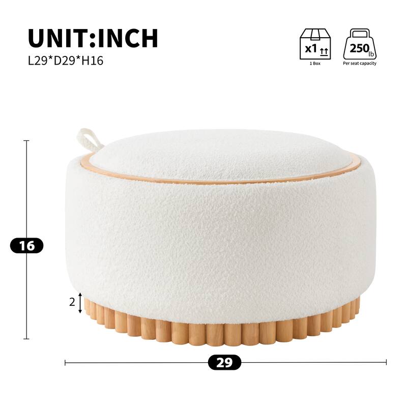 Modern Round Tufted Ottoman