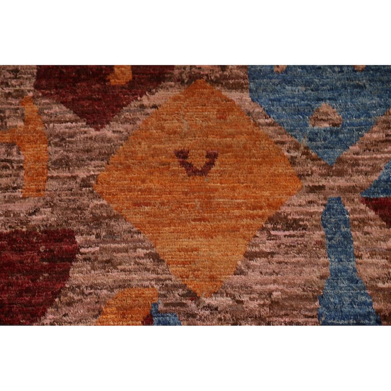 Tribal Moroccan Oriental Wool Area Rug Hand-knotted Living Room Carpet - 8'3" x 9'10"