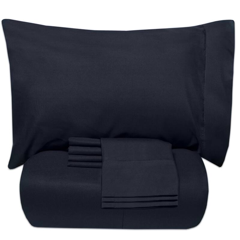 Sweet Home Collection Luxury Solid Bed-In-a-Bag with Sheet Set