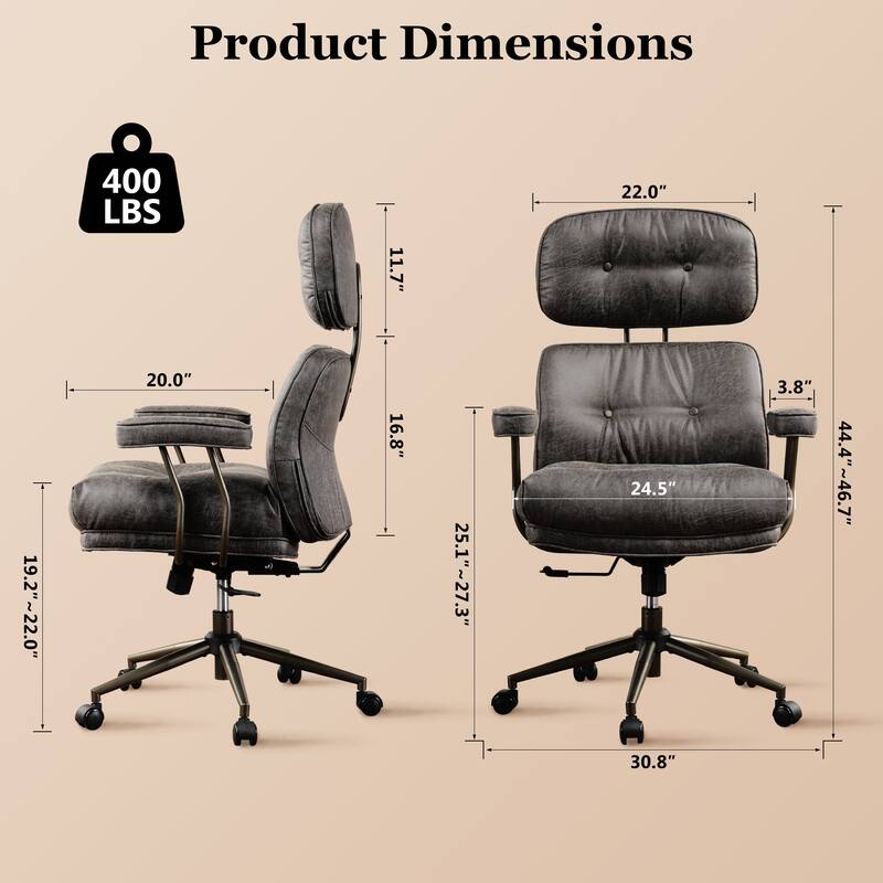 OVIOS Suede Fabric Ergonomic Lumbar Support Office Chair Desk Chair