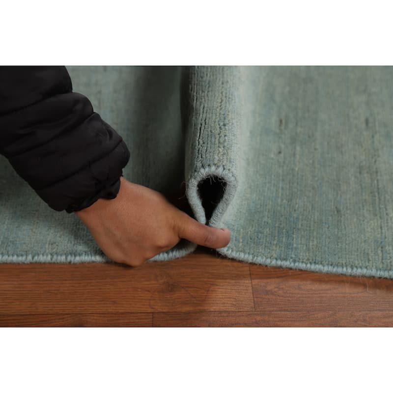 Blue & Green Modern Gabbeh Oriental Rug Hand-Knotted Wool Carpet - 5'0"x 6'5"