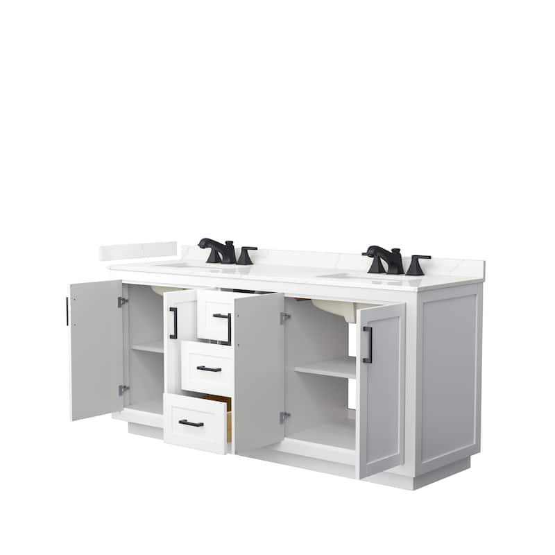 Miranda 72-inch Double Vanity, Quartz Top