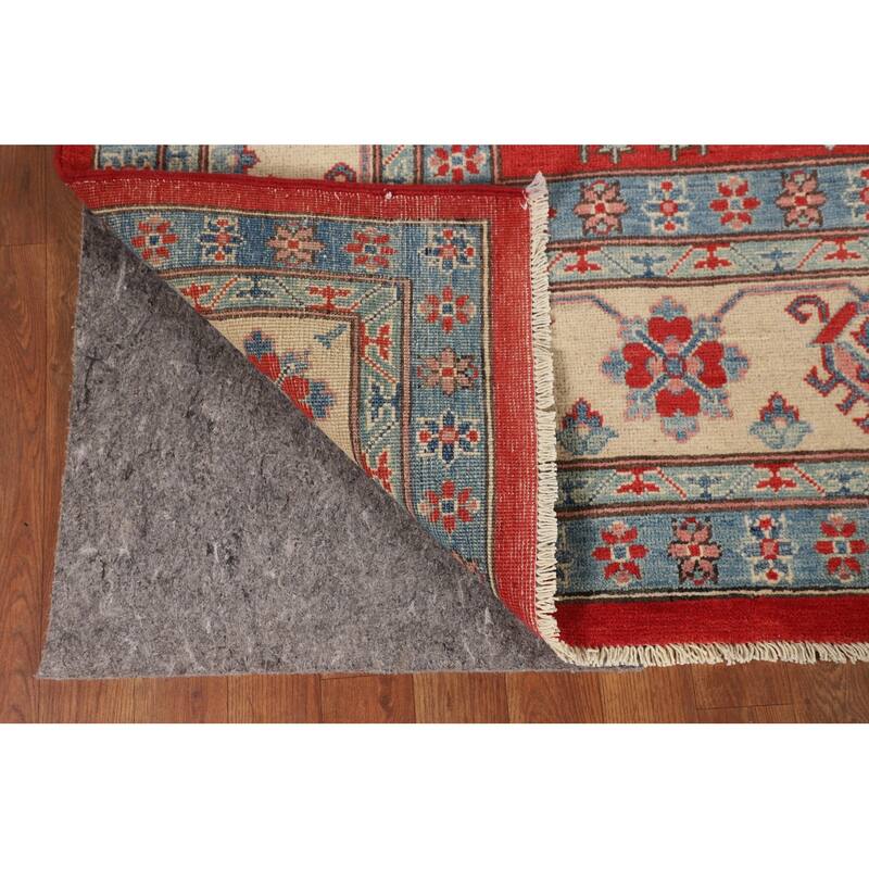 Red Kazak Oriental Area Rug Hand-Knotted Wool Carpet - 6'6" x 9'9"