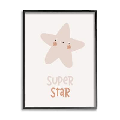 Stupell Smiling Super Star Framed Giclee Art Design by LSR Design Studio