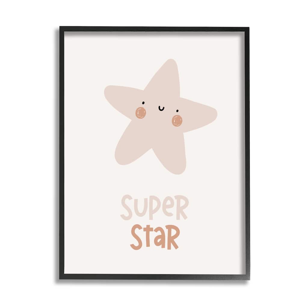Stupell Smiling Super Star Framed Giclee Art Design by LSR Design Studio