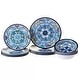 preview thumbnail 2 of 2, 12-Piece Melamine Dinnerware Plates Bowls Set with Blue Floral Pattern - 12 x 12 x 12 inches
