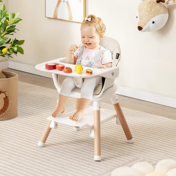 6-in-1 Baby High Chair with Removable Dishwasher and Safe Tray - 24.5" x 23" x 35.5"