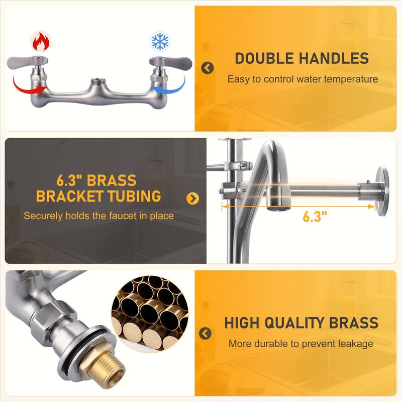 WOWOW Pull Down Sprayer Commeicial Faucet with Pre-Rinse Sprayer