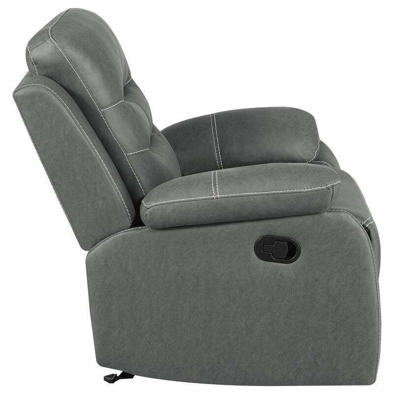 Nova Upholstered Motion Reclining Sofa Set Dark Grey