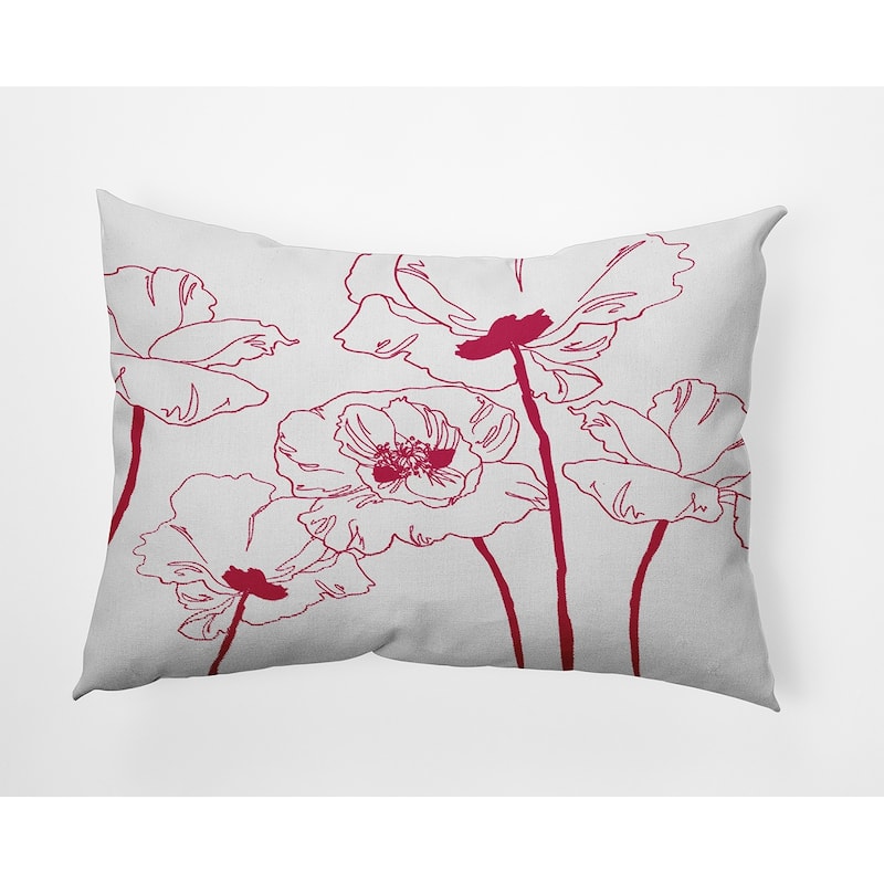 Popping Poppies Decorative Throw Pillow - Bold Pink - 14" x 20"