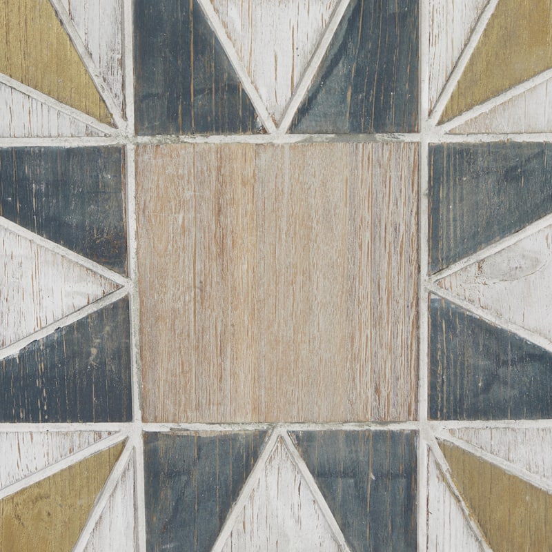 Wood Geometric Handmade Southwestern Home Wall Decor - Set of 3 Multi Colored - Roche River Decor