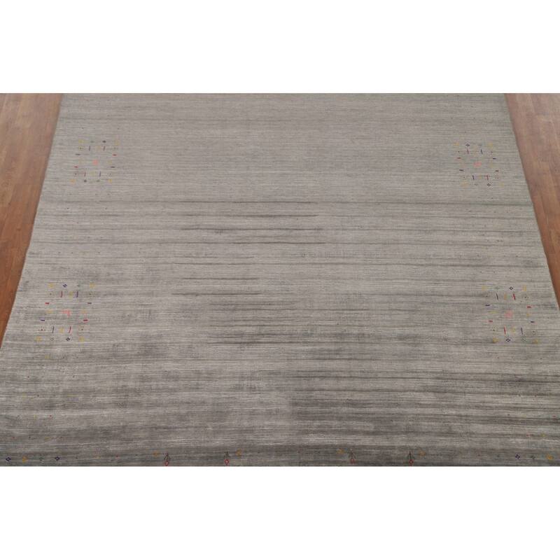 Gabbeh Oriental Area Rug Handmade Living Room Silk Carpet - 8'1" x 9'8"