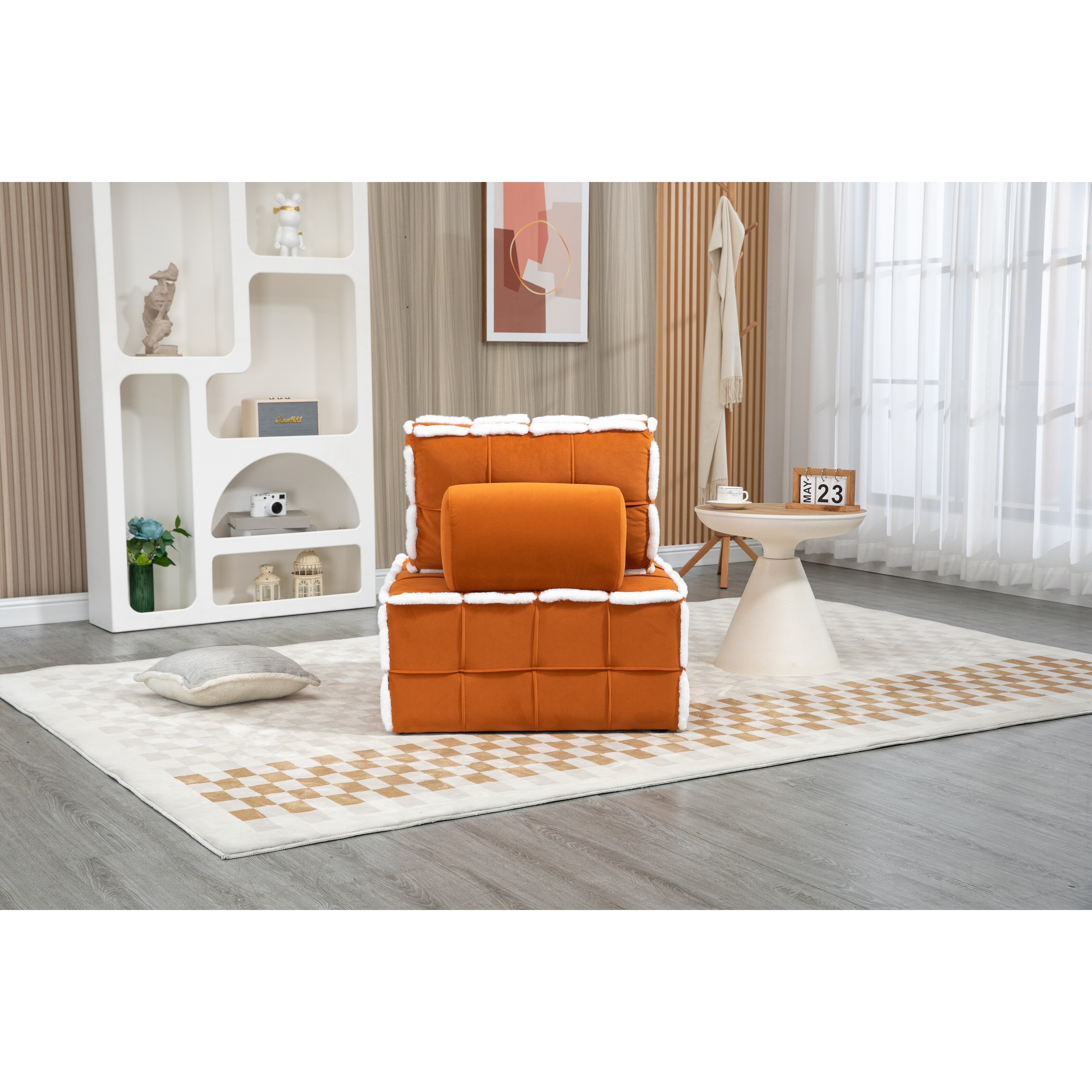 Oversized Leisure Barrel Chairs Lazy Sofa Deep Seat Lounge Chair