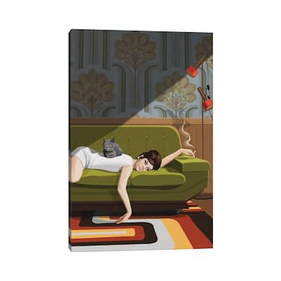 iCanvas "Waiting Game" by Artcatillustrated Canvas Print
