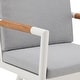 preview thumbnail 7 of 9, Crown Outdoor Patio Swivel Bar Stool in Black Aluminum with Wood Accent and Dark Gray Cushions - 30" Bar Height